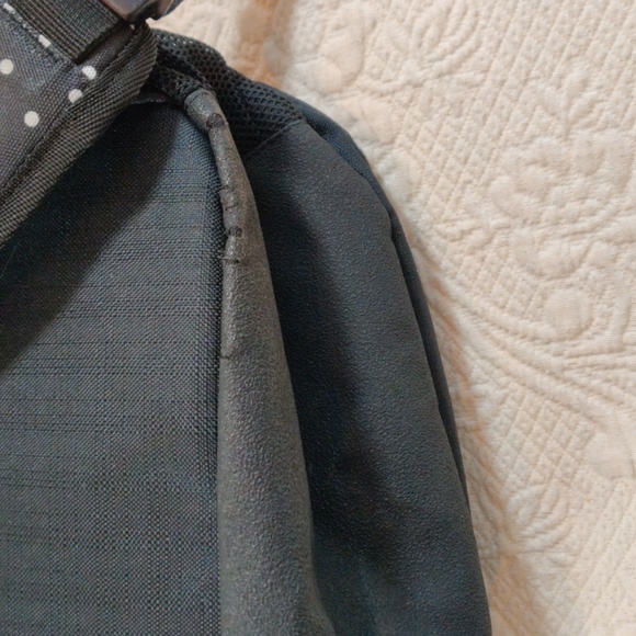 Roxy Black With White Polka Dot Accented Backpack - Picture 13 of 14